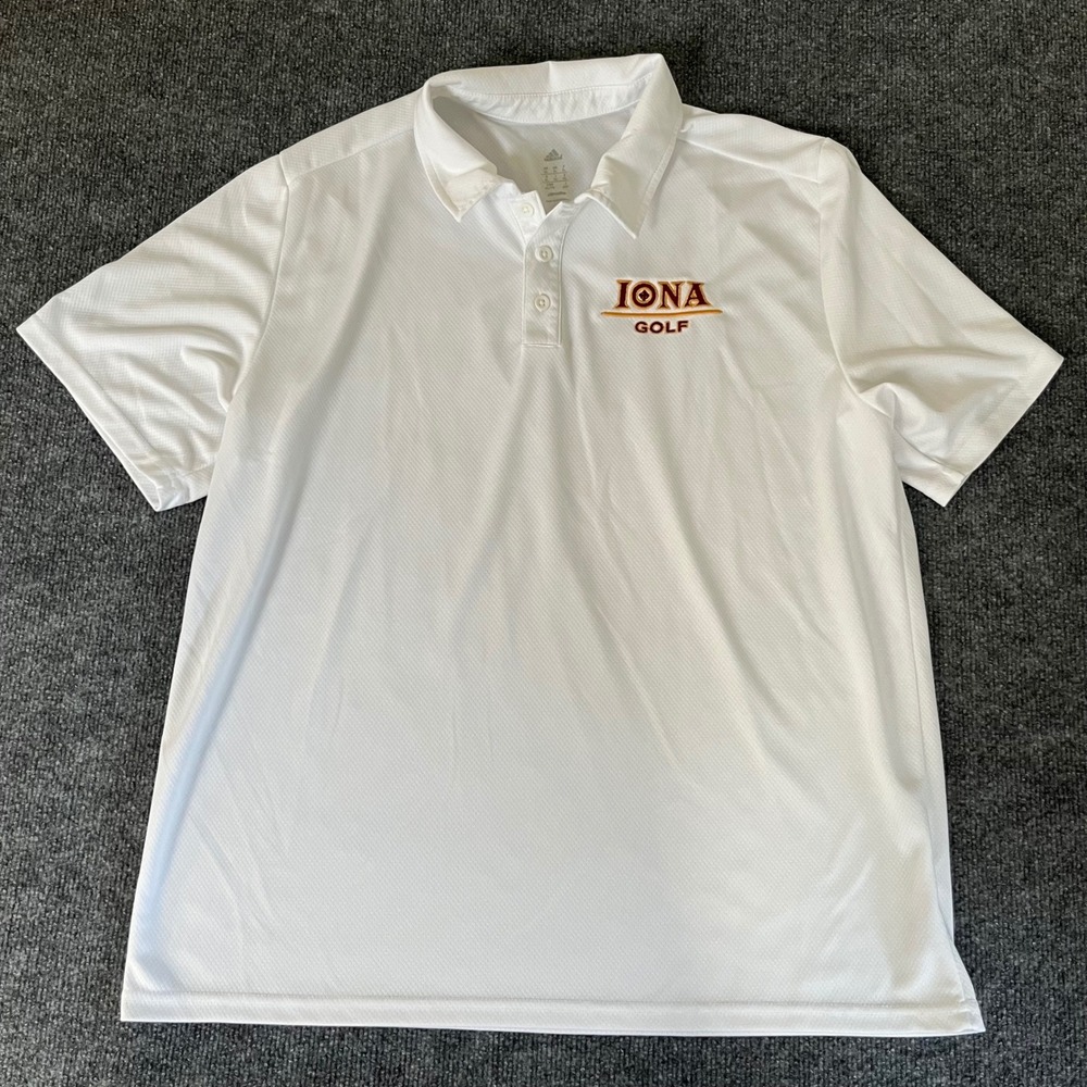 Adidas Climalite Iona Golf Polo Shirt Mens XL White Short Sleeve 1853A 14